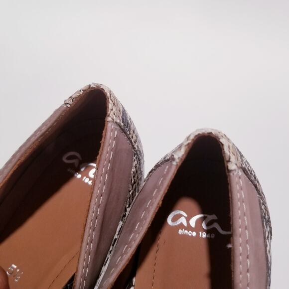 ARA Shoes Luftpolster Snake Print Studded Slip On Loafer - Picture 4 of 13